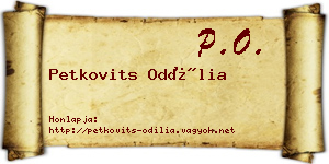 Petkovits Odília névjegykártya